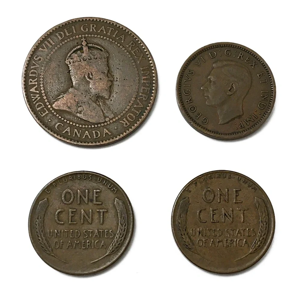 Four Antique Pennies, Canada and USA - Picture 2 of 2